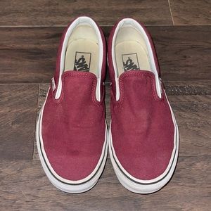 Size 8 Maroon slip on vans!